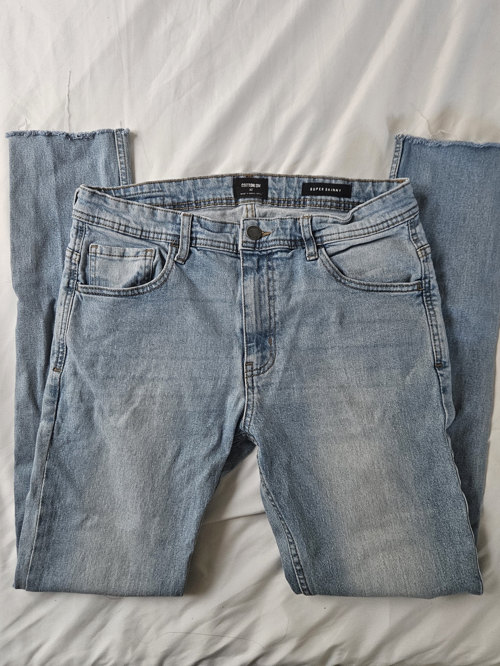 Cotton On Super Skinny Jeans With Raw Hem - Size 32